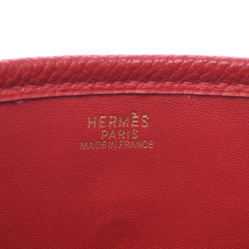 HERMES エルメス エヴリン PM ルージュビフ ゴールド金具 □H刻印(2004年頃) ユニセックス ヴィブラート レザー ショルダーバッグ Aランク 中古 銀蔵