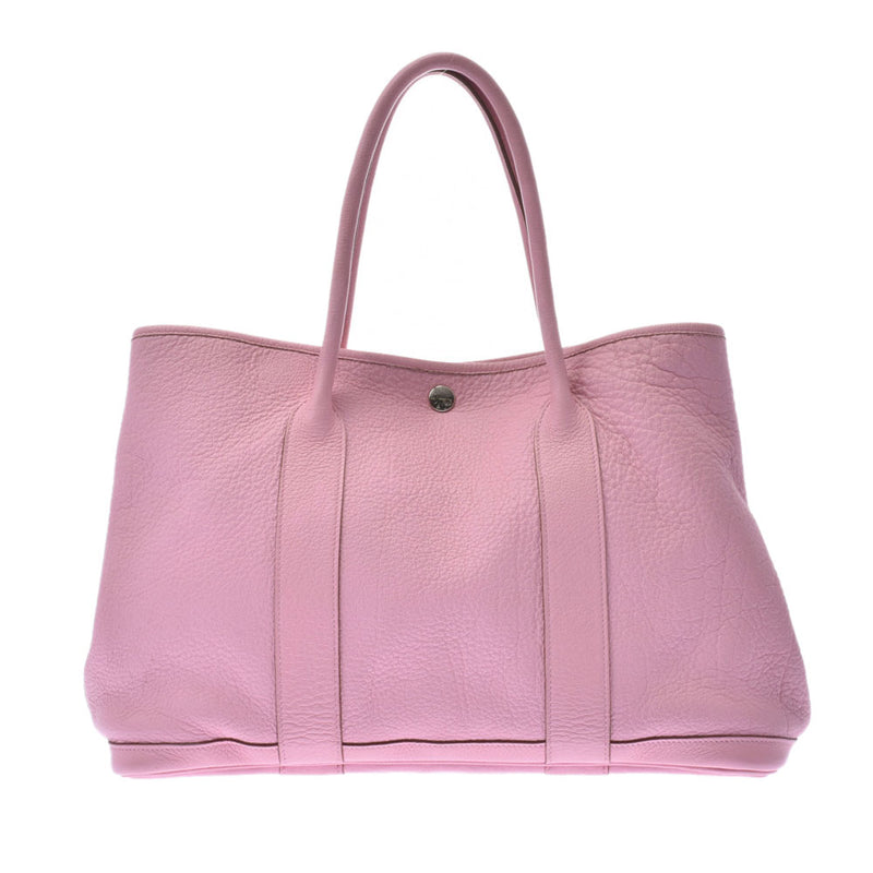 HERMES Hermes Garden Party 36 Tots Pink Pink-Pink-Bed Pink (circs around 2010) Ladies Buhrushindu purse purse, AB rank used, used silver