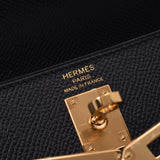 HERMES エルメス ケリー 25 外縫い 2WAYバッグ 黒 ゴールド金具 D刻印(2019年頃) レディース ヴォーエプソン ハンドバッグ 新品 銀蔵