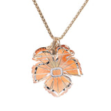 Other Leaf Motif Agate 40.80ct Diamond 0.39ct Brooch Ladies Pt900 Platinum K18YG Necklace A Rank Used Ginzo