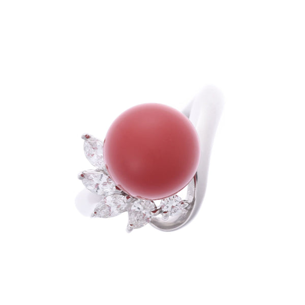 其他Red Coral 10.20-10.30mm钻石0.39ct 12.5女士Pt900铂金戒指/戒指A级二手Ginzo
