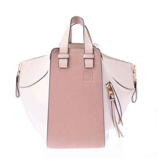LOEWE Loewe Hammock 2WAY Bag Pink/Pink Beige Ladies Calf Handbag Shindo Used Ginzo