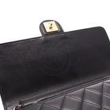 CHANEL シャネル マトラッセ チェーンショルダーバッグ  プッシュロック 黒 ゴールド金具 レディース ラムスキン ショルダーバッグ Bランク 中古 銀蔵