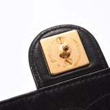 CHANEL シャネル マトラッセ チェーンショルダーバッグ  プッシュロック 黒 ゴールド金具 レディース ラムスキン ショルダーバッグ Bランク 中古 銀蔵