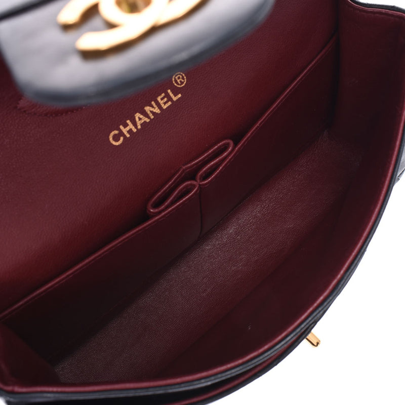 CHANGEEL Chanel, Matrasse, chain, black gold, gold, gold, gold, gold, silver, shoulder bag, B, rank used, silver.