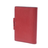 HERMES Rouge Biff Blue France □A stamped (around 1997) Unisex Kushbell notebook cover B rank used silver