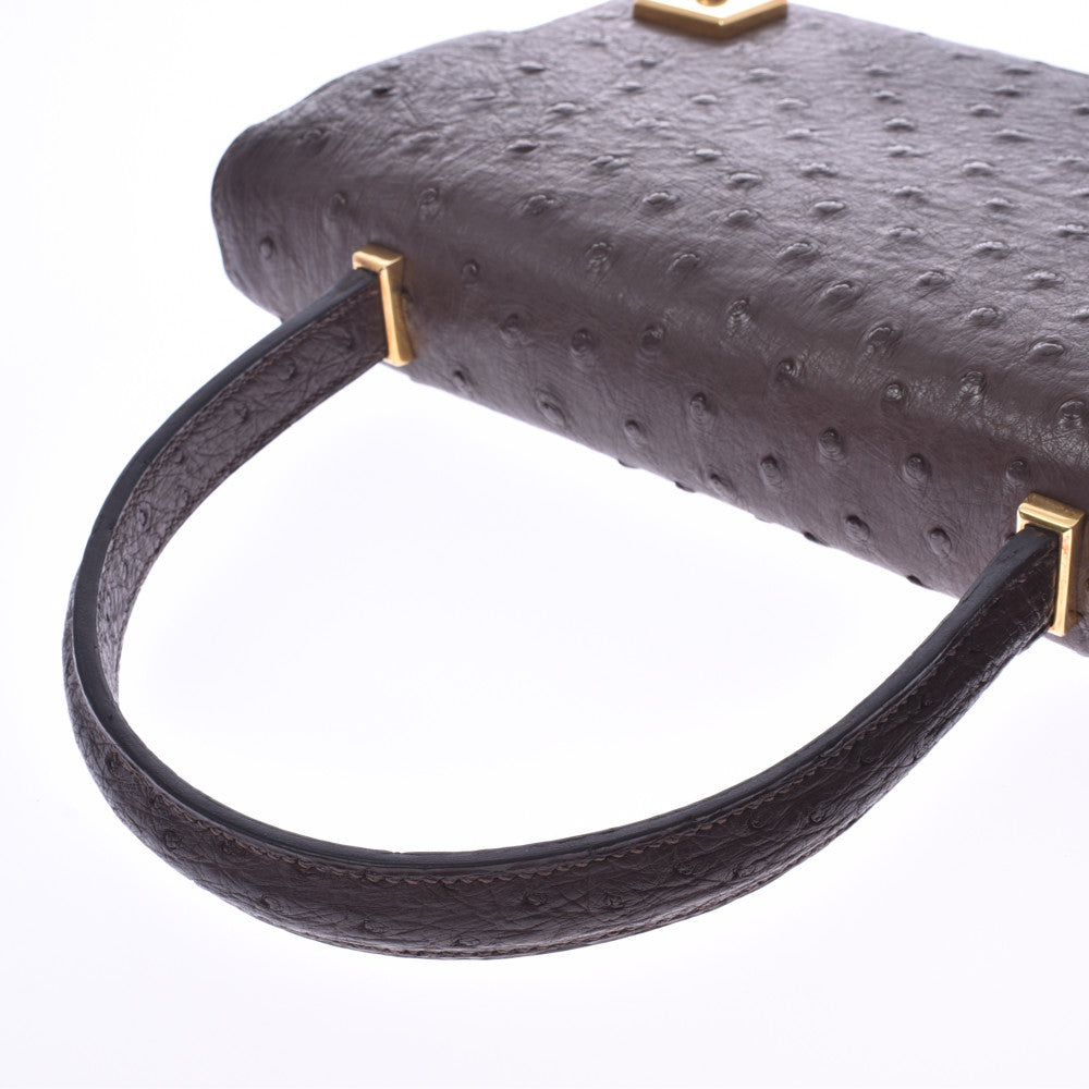 エルメス グローブホルダー ブラウン系 ならし 茶 ゴールド金具 レザー  