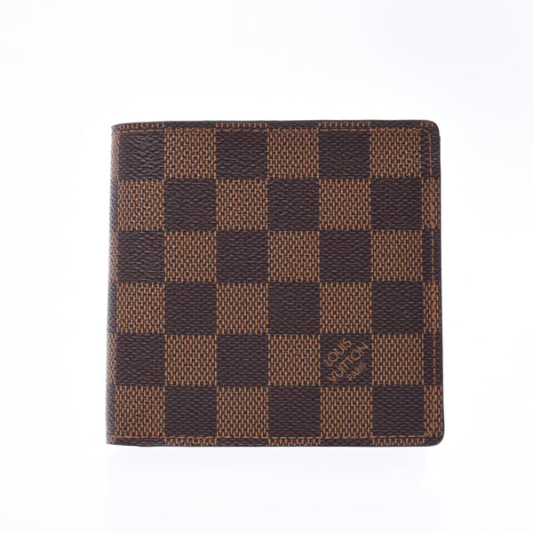 LOUIS VUITTON ルイヴィトンダミエポルトフォイユマルコ old model brown N61675 men folio wallet AB rank used silver storehouse