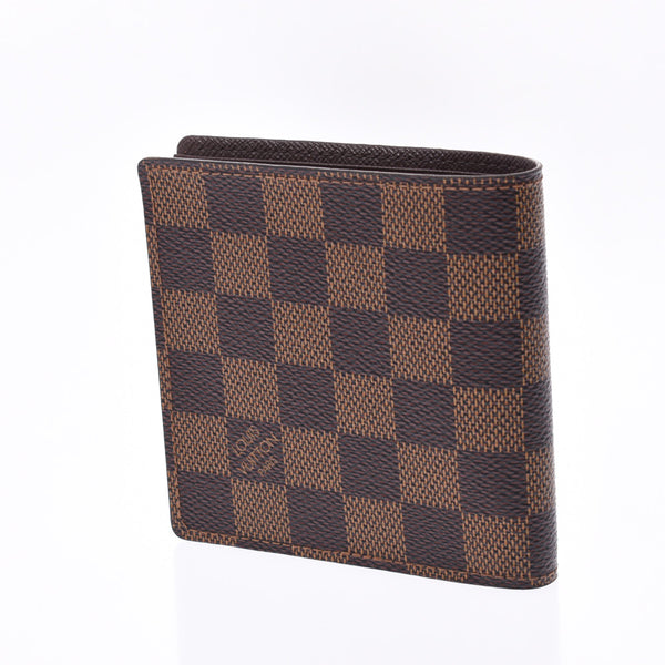 LOUIS VUITTON ルイヴィトンダミエポルトフォイユマルコ old model brown N61675 men folio wallet AB rank used silver storehouse