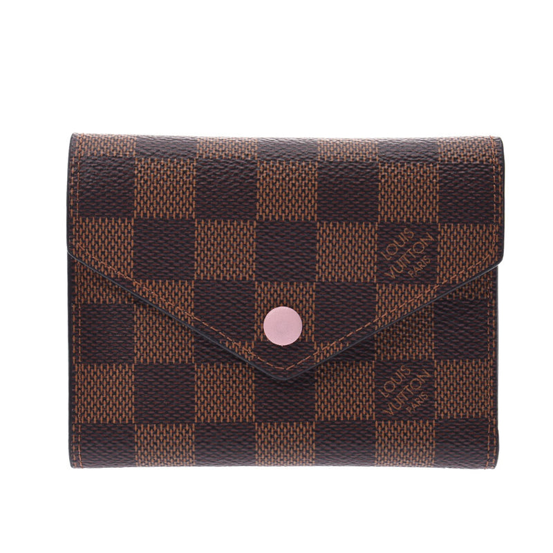 LOUIS VUITTON ルイヴィトン ダミエ ポルトフォイユヴィクトリーヌ ローズバレリーヌ N61700 レディース 三つ折り財布 Aランク 中古 銀蔵