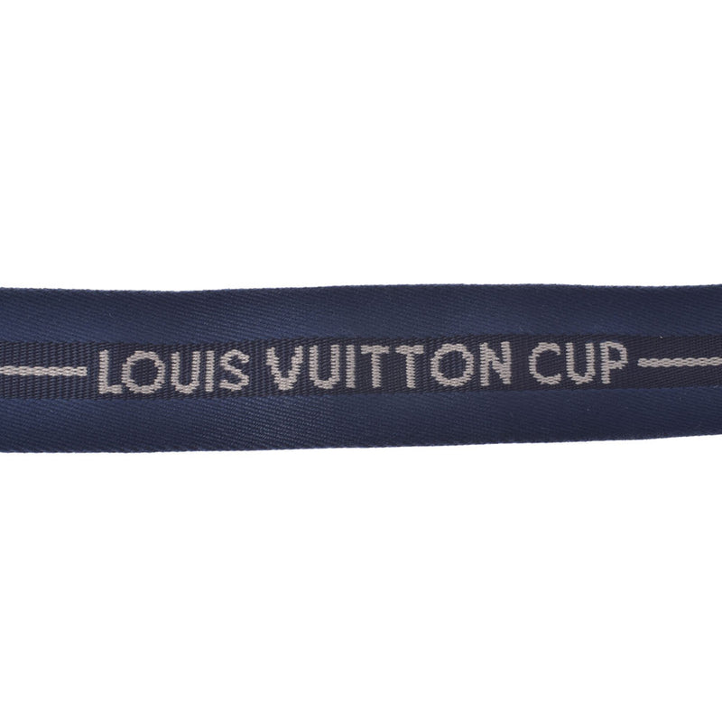 LOUIS VUITTON ルイヴィトン LVカップ サンチュール 青系 シルバー金具 メンズ キャンバス ベルト Bランク 中古 銀蔵