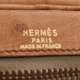 HERMES Hermes Chesnut Gold Golden Combine ○ R Imprint (circa 1988) Unisex Austrich Shoulder Bag AB Rank used silverware