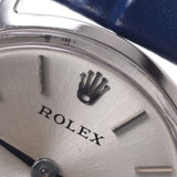 ROLEX Rolex PRECISION Antique 2653 Ladies SS/Leather Watch Manual winding Silver Dial AB Rank Used Ginzo