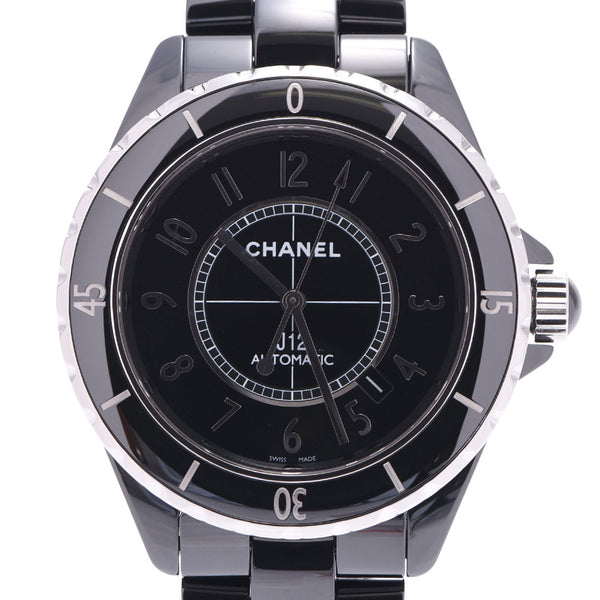 CHANEL Chanel J12 42mm H2980 men black ceramic /SS watch self-winding watch lindera board A rank used silver storehouse