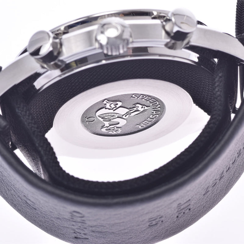 OMEGA Omega Speedmaster Bezel Diamond 30P Diamond 3815.76 Men's SS/Nylon/Leather Watch Automatic Winding Black Shell Dial A Rank Used Ginzo