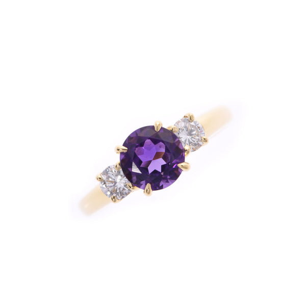 TIFFANY＆Co。蒂芙尼紫水晶2P钻石11.5女士K18YG戒指/戒指等级二手Ginzo