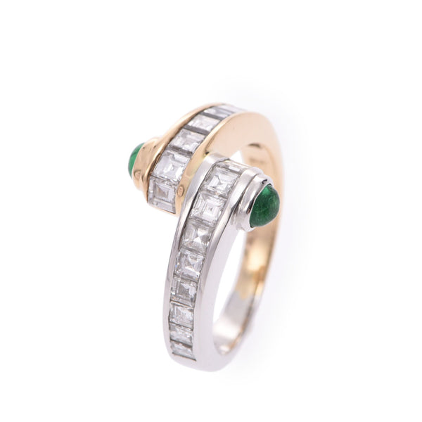 Other Emerald 0.31ct Diamond 1.17ct 10 Women's K18YG/PT900 Ring Ring A Rank Used Ginzo