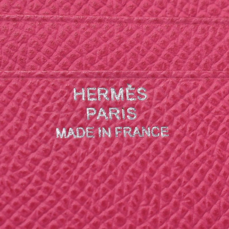 HERMES Hermes Bearn Lectoberso Tosca Rose Tillian □R engraved (around 2014) Unisex Vow Epson bi-fold wallet A rank used Ginzo