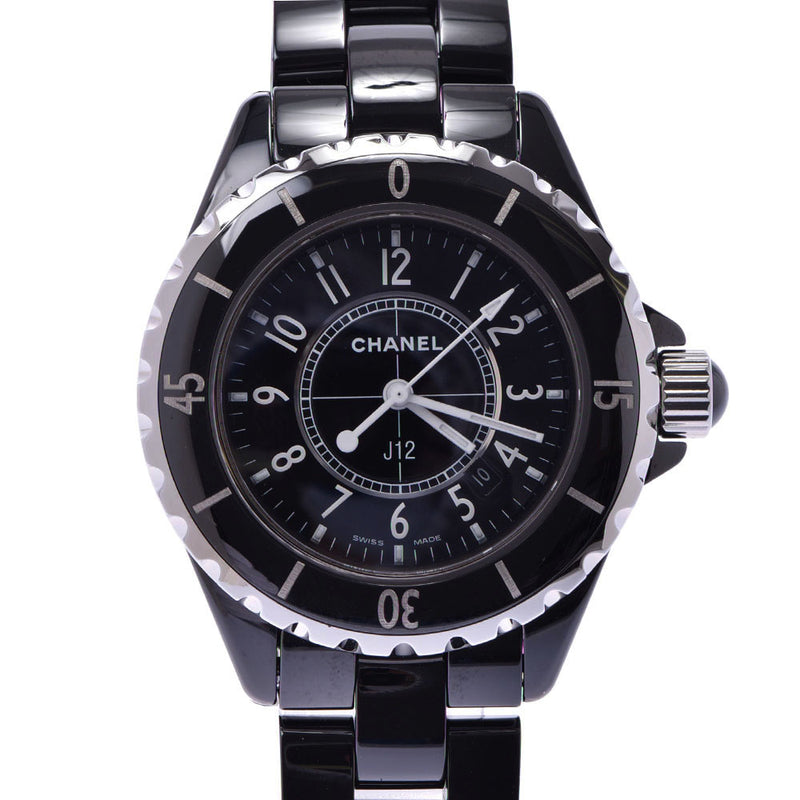 CHANEL Chanel J12 33mm H0682 Boys Black Ceramic/SS Watch Quartz Black Dial A Rank Used Ginzo