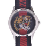 GUCCI Gucci G Timeless Tiger 126.4 Men's SS/Nylon Watch Quartz Navy/Red Dial Shindo Used Ginzo