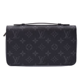 LOUIS VUITTON ルイヴィトン モノグラム エクリプス ジッピー XL 黒/グレー M61698 ユニセックス レザー 長財布 新同 中古 銀蔵