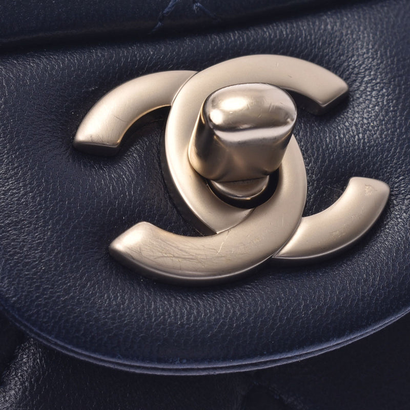 CHANEL Chanel minimalist trusses chain shoulder bag navy blue gold metal fittings Womens lambskin shoulder bag a-rank second-hand silver
