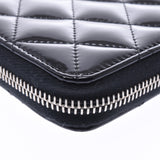 CHANEL Chanel matelasse round fastener long wallet black Lady's enamel long wallet newly used goods silver storehouse