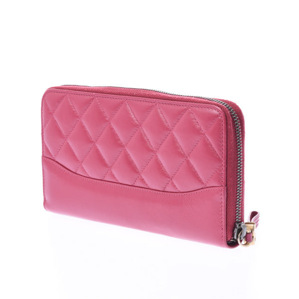 Chanel mattress Gabriel Pink Womens lambskin long wallet a