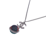 CHANEL Chanel here mark planet motif lady's necklace A rank used silver storehouse