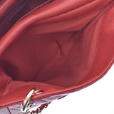 CHANEL Mattelasse chain shoulder bag red gold metal fittings ladies caviar skin handbag AB rank used silver store