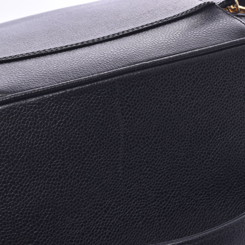 CHANEL Chanel Vanity 2WAY Bag Black Gold Hardware Ladies Caviar Skin Handbag AB Rank Used Ginzo