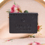 GUCCI Gucci链式钱包，黑色/多色488428女士小牛皮硬币盒，未使用的Ginzo