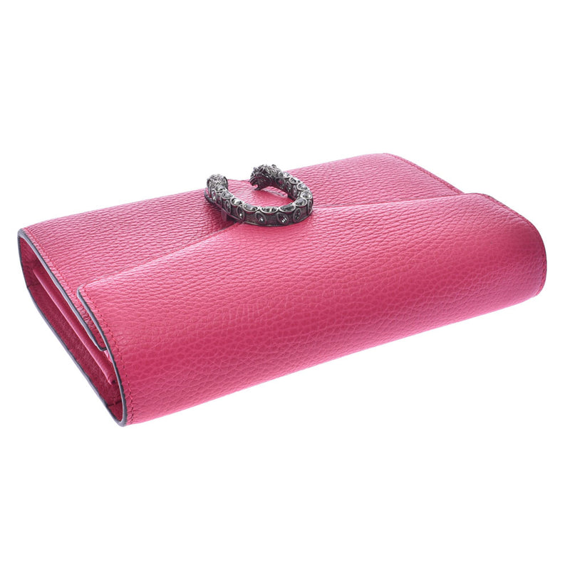 Gucci Dionysus Chain Wallet Pink Silver Hardware Ladies Calf