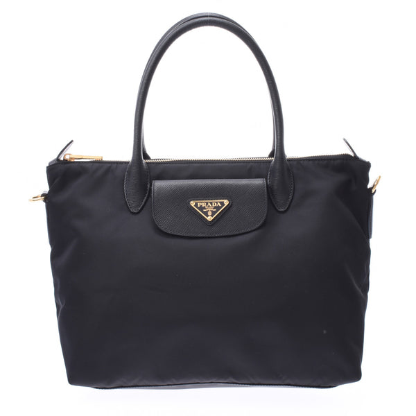 Prada Black Gold Gold Retse 2WAY bag 2WAY bag 1BA106 PRADA Used