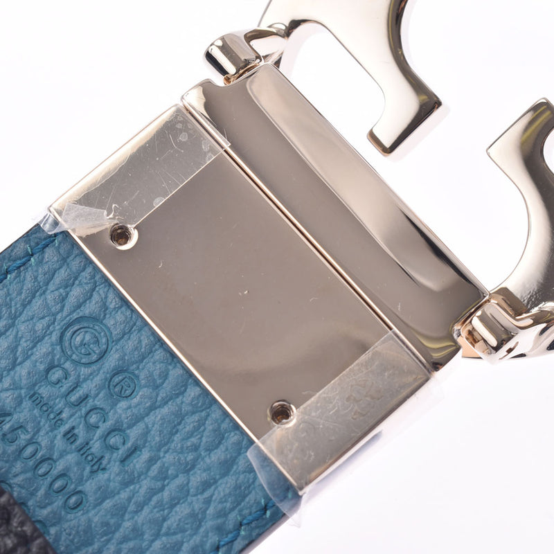 GUCCI Gucci Reversible 105cm Black x Blue 450000 Men's Leather Belt Unused Ginzo