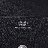 HERMES Hermes Levin Quatre coin purse black SV metal fittings □D engraved (around 2000) unisex sable coin case new silver ware