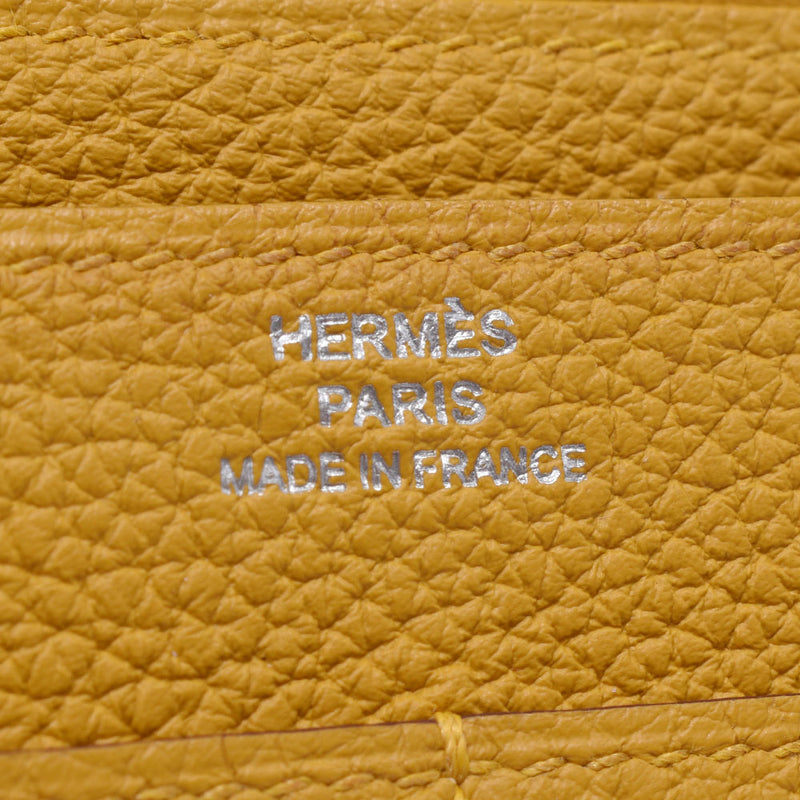 Mayor of HERMES エルメスドゴン GM ジョーヌアンブルシルバー metal fittings C carved seal (about 2018) ユニセックストゴ wallet A rank used silver storehouse