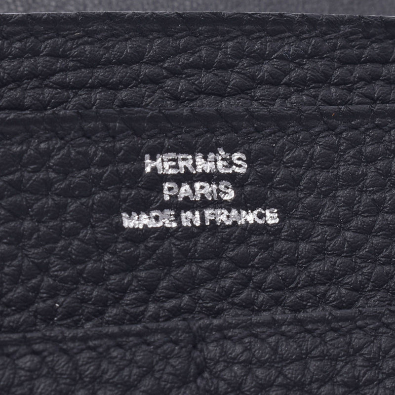 HERMES Dogon GM black silver metal fittings □R engraved (around 2014) Unisex Togo long wallet A rank used silver warehouse