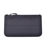 HERMES Dogon GM black silver metal fittings □R engraved (around 2014) Unisex Togo long wallet A rank used silver warehouse