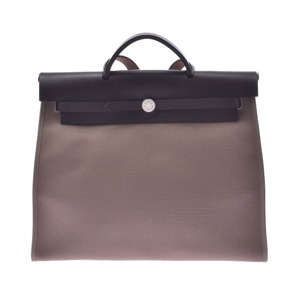 Hermes bag zip mm / op / silver / silver 2WAY Canvas / 2WAY bag