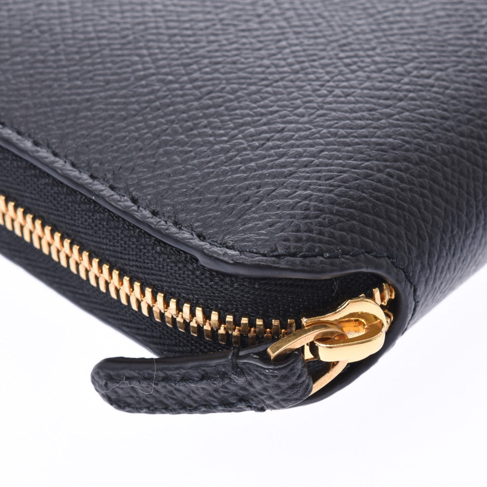 バレンシアガラウンドファスナー長財布 黒 ユニセックス カーフ 長財布