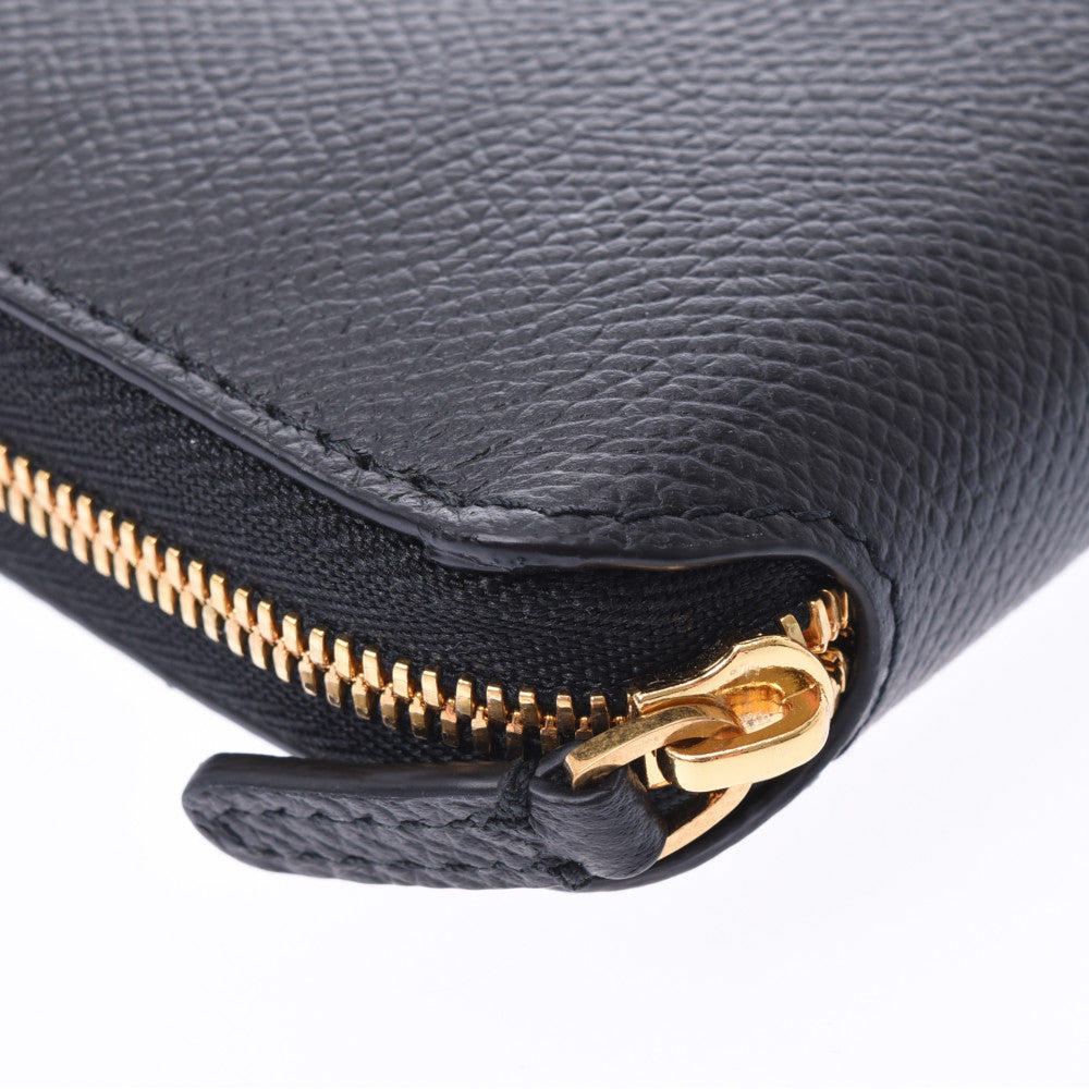 バレンシアガラウンドファスナー長財布 黒 ユニセックス カーフ 長財布