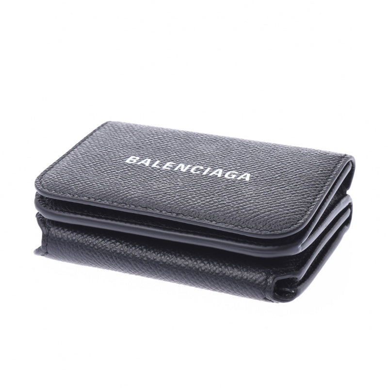 BALENCIAGA バレンシアガ エブリデイ ミニウォレット コンパクトウォレット 黒 593813 ユニセックス カーフ 三つ折り財布 未使用 銀蔵