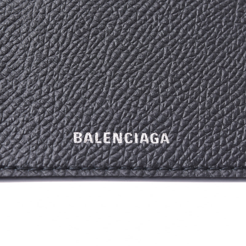 BALENCIAGA日常迷你钱包轻巧钱包黑色593813中性小牛皮三折钱包未使用Ginzo