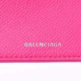 BALENCIAGA日常迷你钱包轻巧钱包粉色593813女士小牛皮三折钱包未使用Ginzo