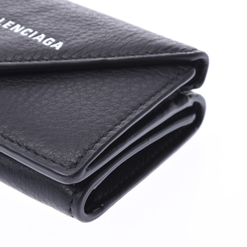 BALENCIAGA Paper mini wallet Compact wallet Black 391446 Unisex calf Tri-fold wallet Unused Ginzo