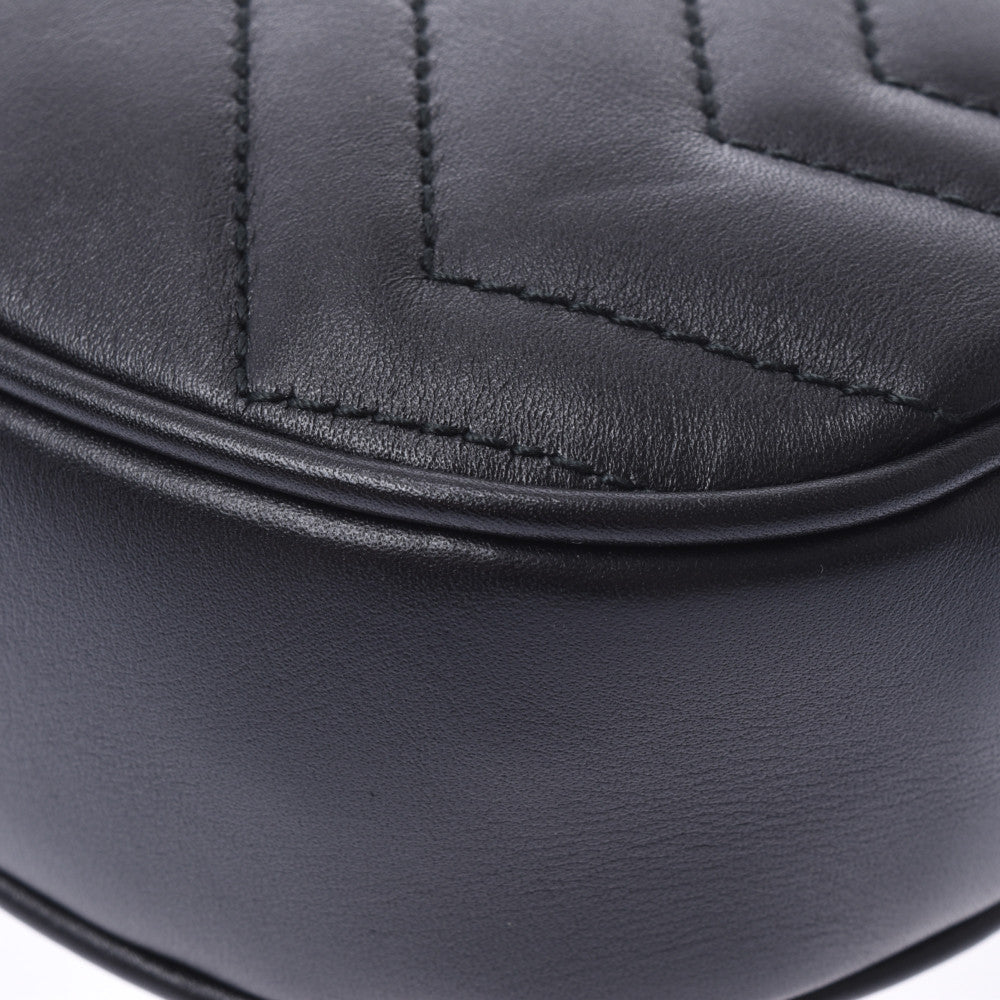 グッチGGマーモント ベルトバッグ ボディバッグ 黒 レディース