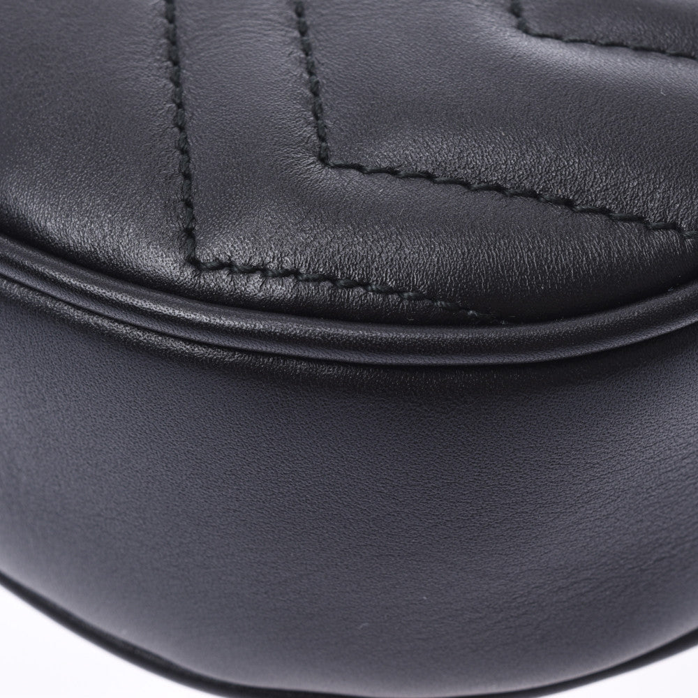 グッチGGマーモント ベルトバッグ ボディバッグ 黒 レディース