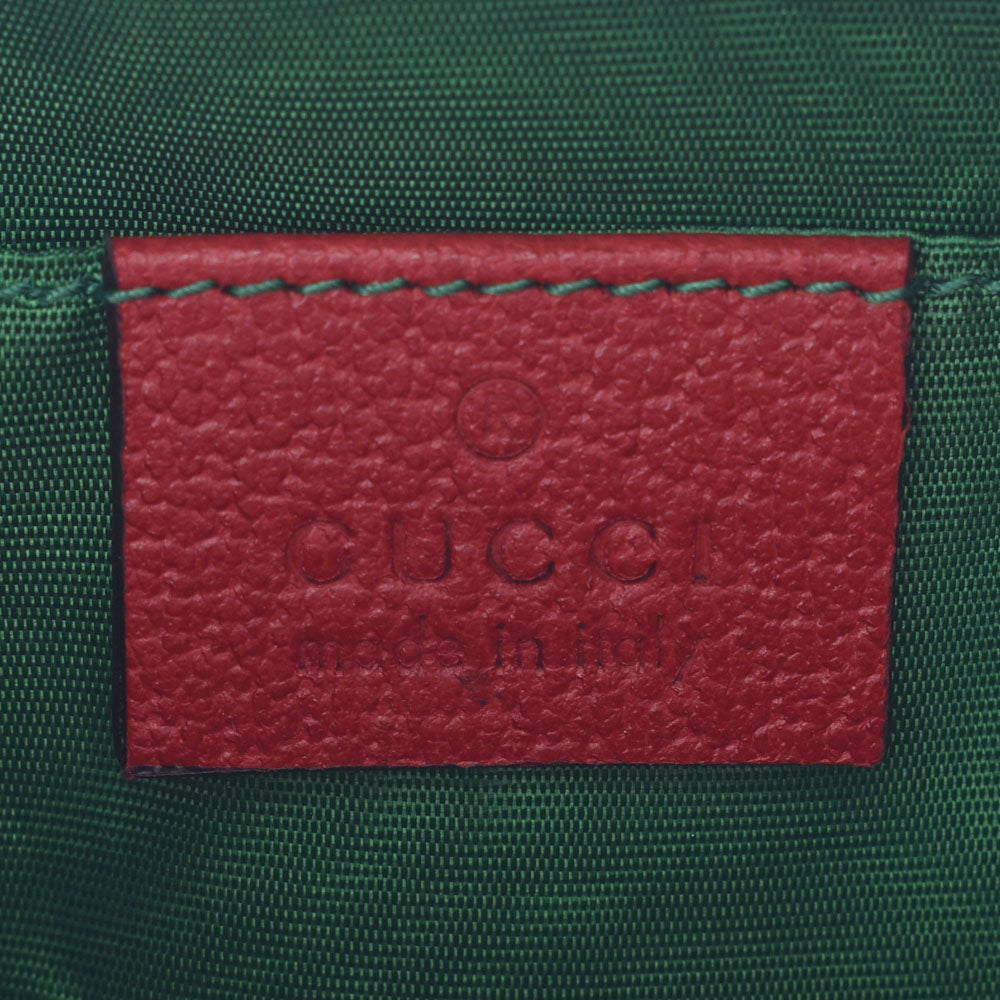 グッチオフィディア コスメポーチ ベージュ×レッド系 レディース