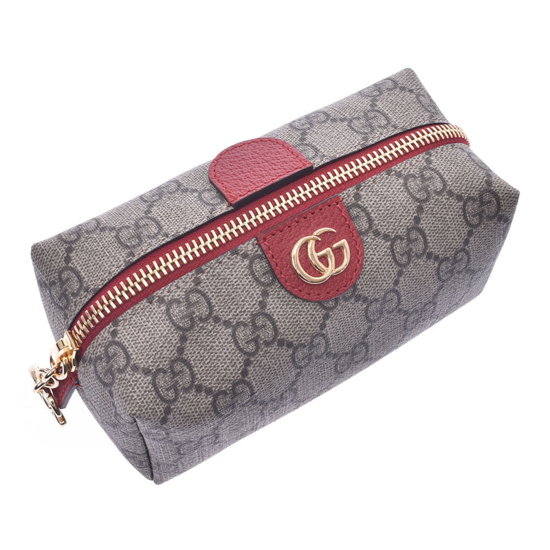 GUCCI Gucci Ophidia Cosmetic Pouch Beige x Red 548394 Ladies GG Supreme Canvas Pouch Unused Ginzo